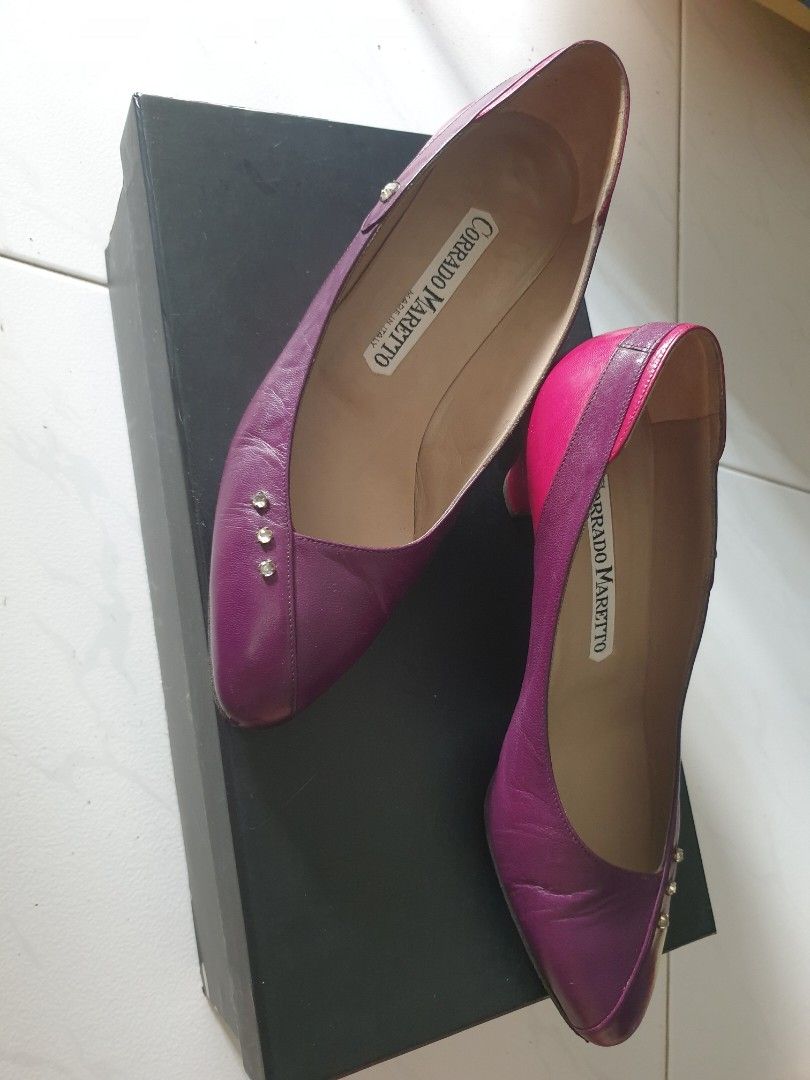 Red and shop purple heels