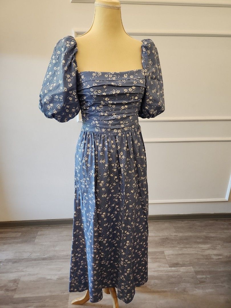 Reformation Light Blue Floral Dress, Women's Fashion, Dresses