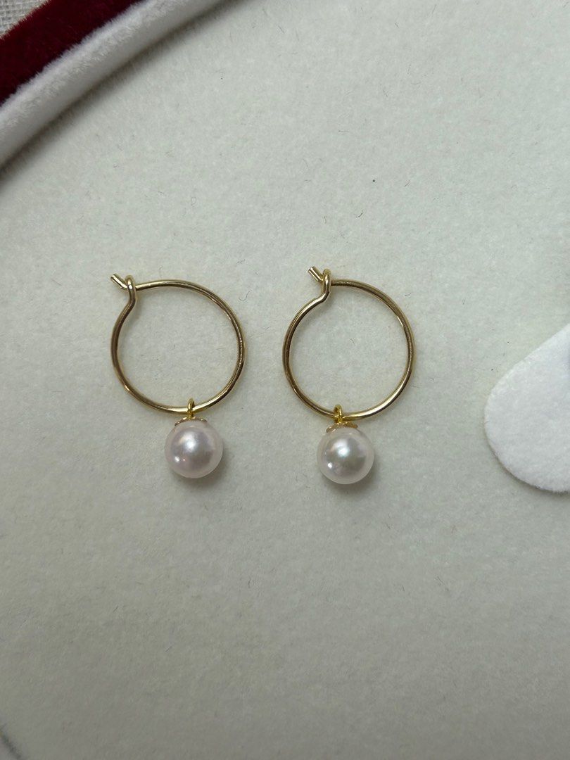 Gold hoops hotsell with pearls