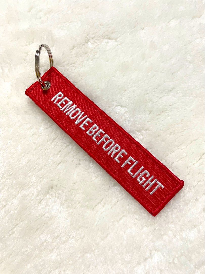 Red tag keychain top