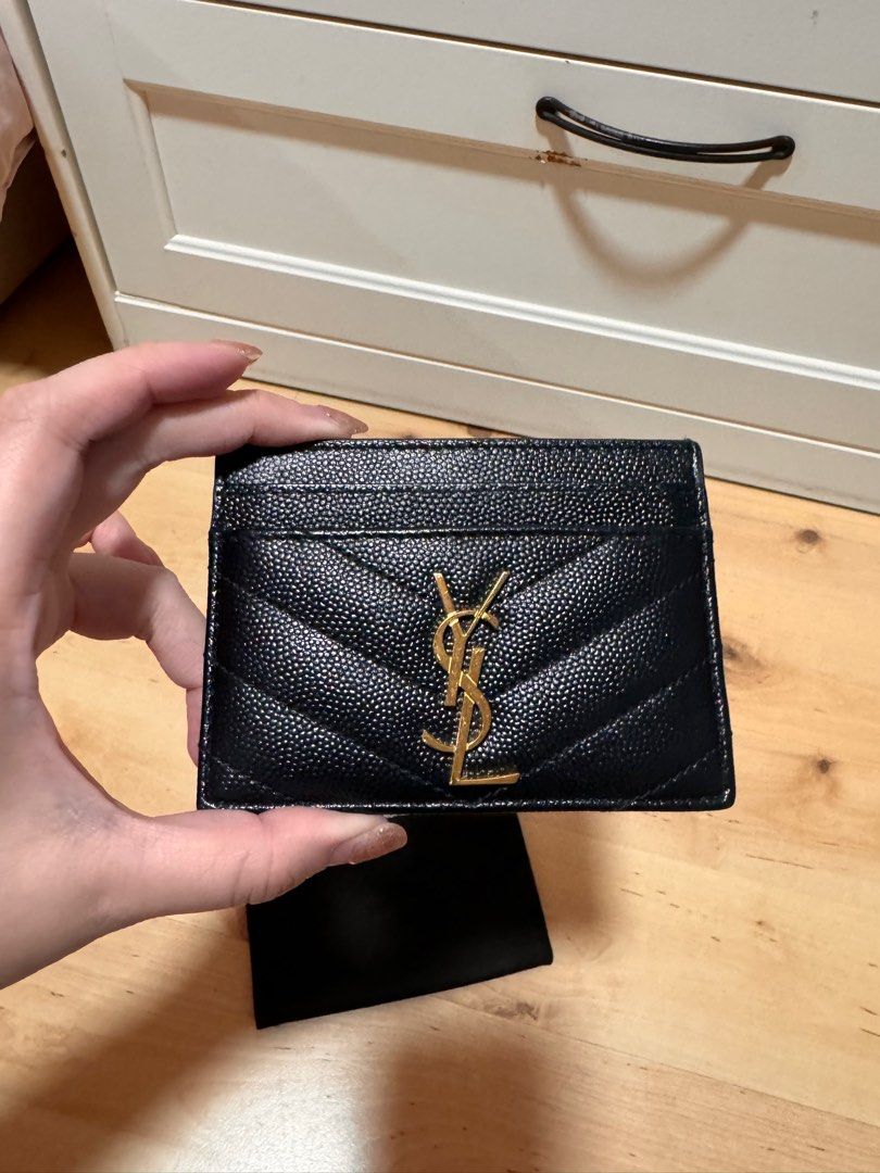 Saint Laurent CASSANDRE MATELASSE CARD CASE IN GRAIN DE POUDRE EMBOSSED LEATHER