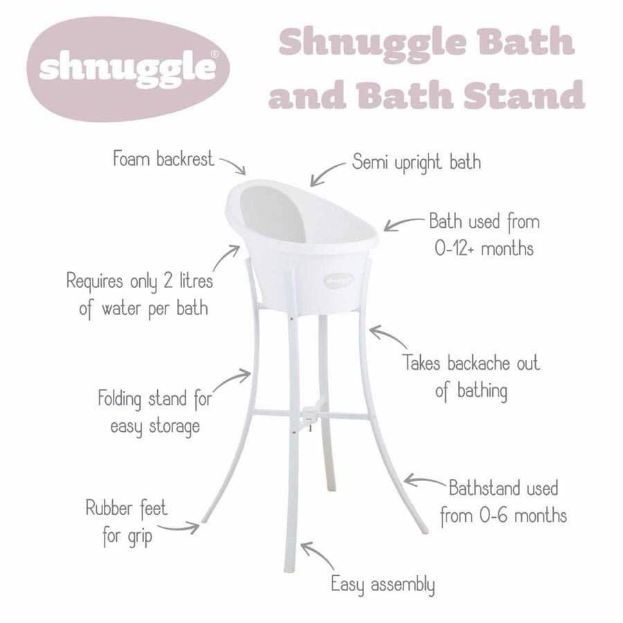 Shnuggle Bath Tub & Folding Stand (include washy rinsing jug), Babies