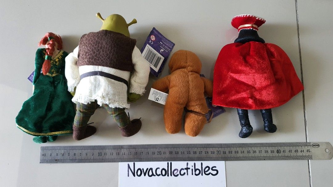 Shrek Gingerbread man Princess Fiona Lord Farquaad plush set of 4 Spawn