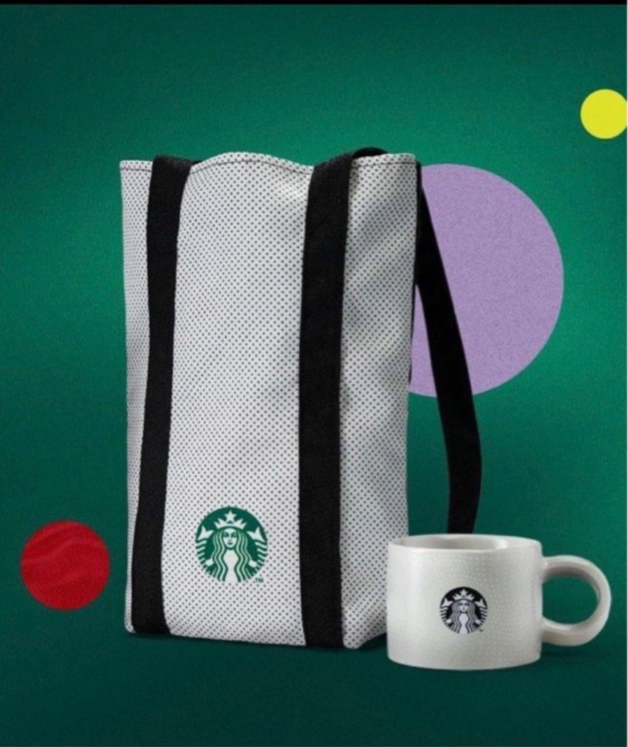 Starbucks 2024 Polka Mug and Tote Bag, Furniture & Home Living