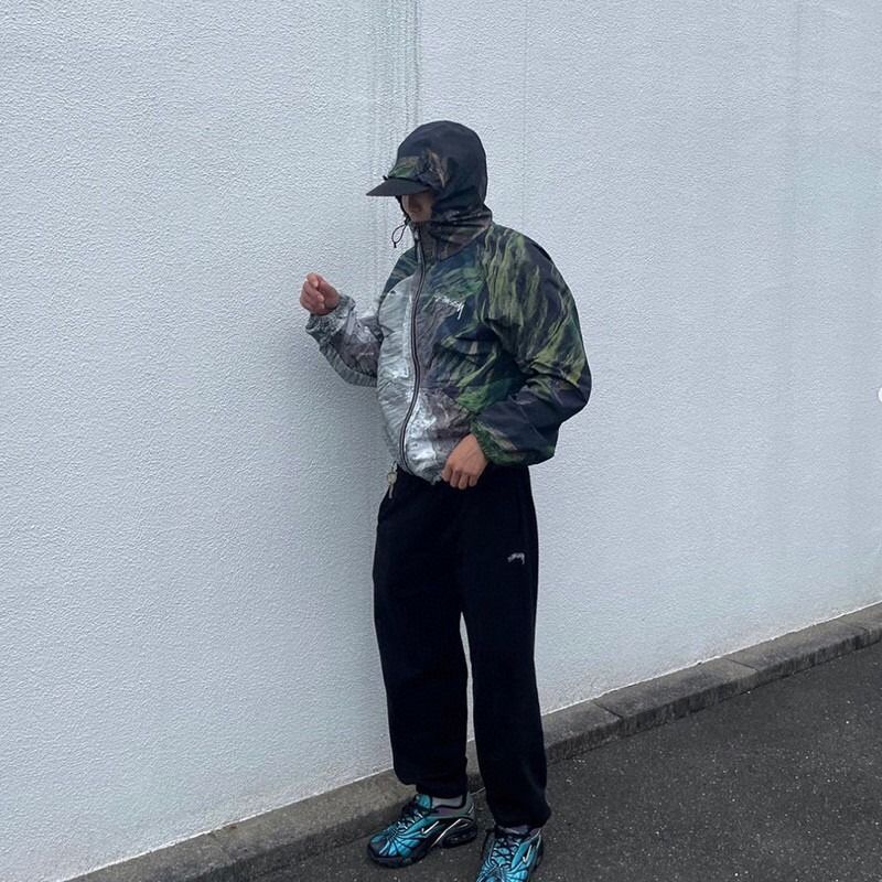 STUSSY COASTLINE BEACH SHELL 山丘海岸線滿印戶外沖鋒衣拉鏈連帽外套 