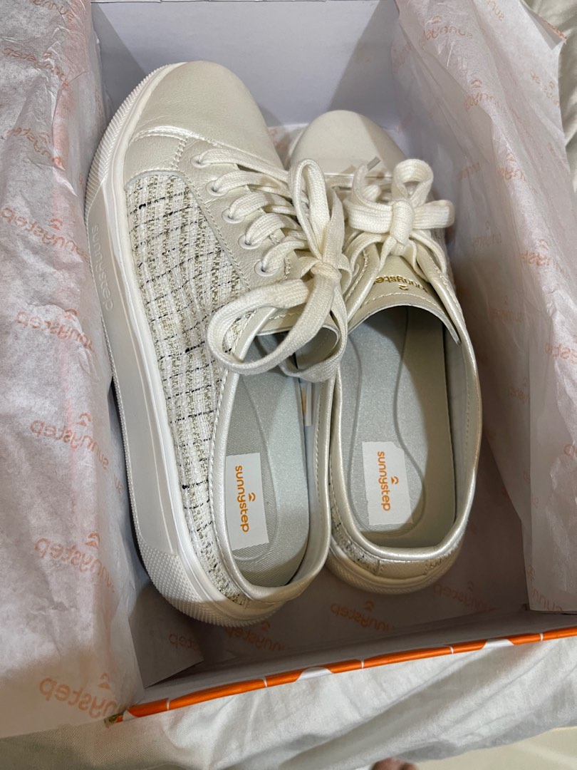 White sneaker mules discount