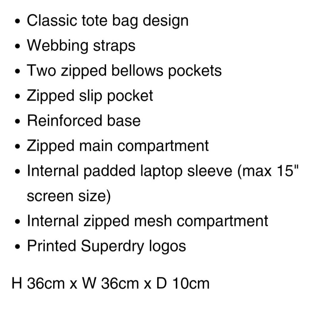 SuperDry Commuter Tarp Tote bag Black Women s Fashion Bags