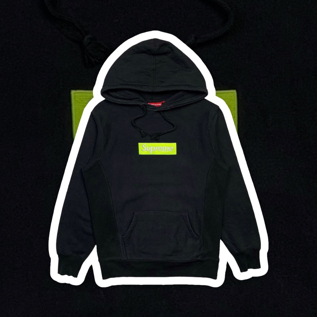 Supreme lime green box logo hoodie outlet