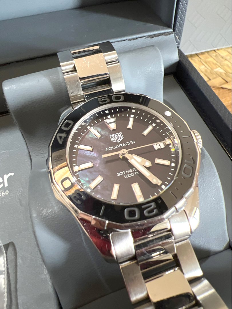 Tag heuer aquaracer black mother of pearl store