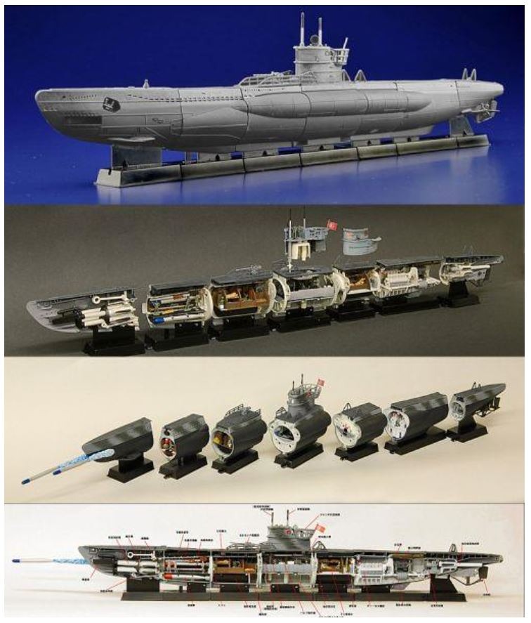 TARGA鋼密度連斬模型1/144 德國U型潛艇U-BOOT