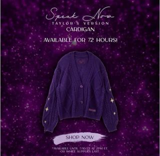 NEW Taylor Swift Speak Now Purple Cardigan - Size XS/S - Official Merch -In  Hand