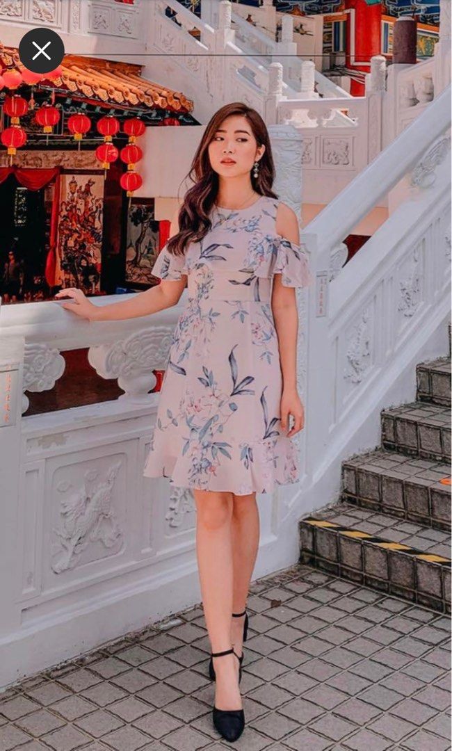 Blush cold shoulder deals dress