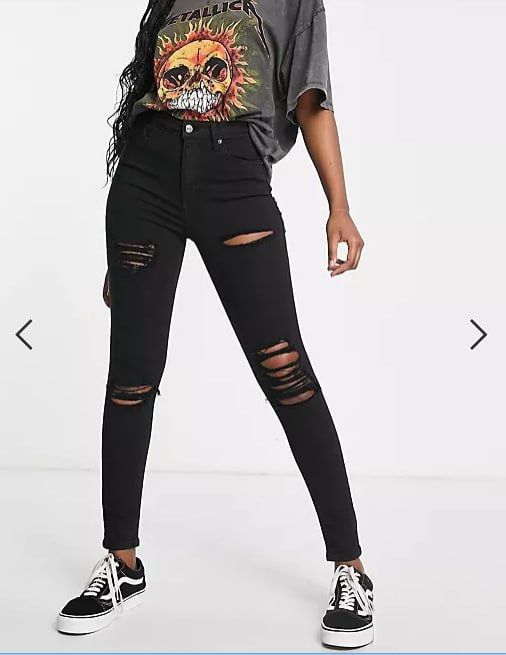 Topshop jamie sales ripped jeans black