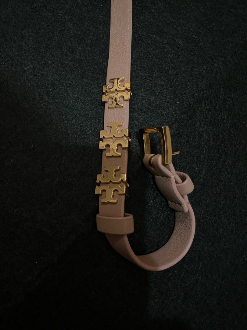tory burch double pink leather bracelet