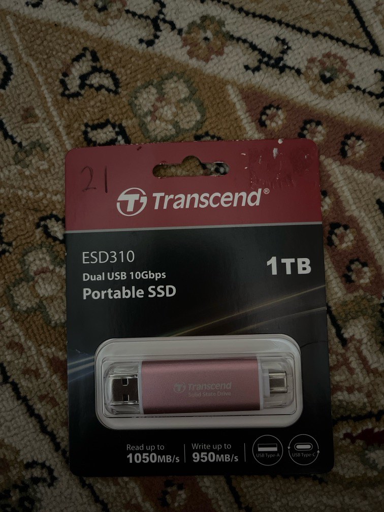 Transcend ESD310C Up to 1TB Compact Flash Drive with USB Type-A