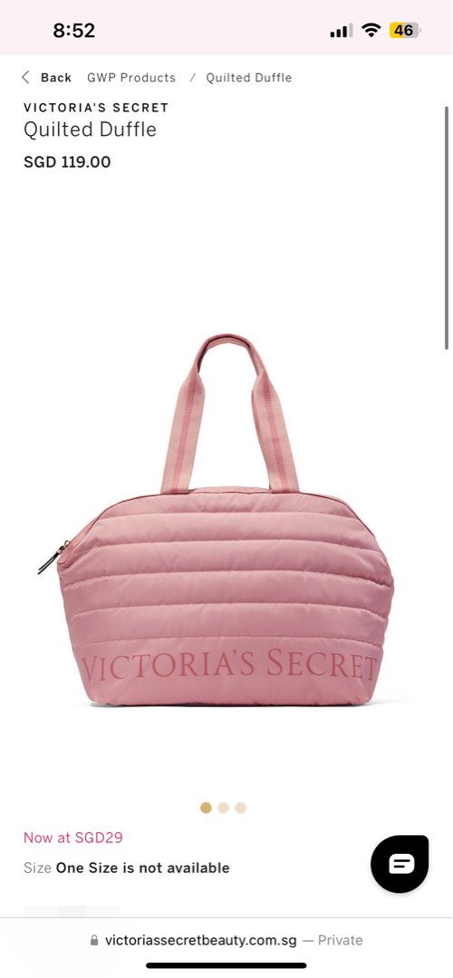 Victoria secret quilted duffle bag hotsell
