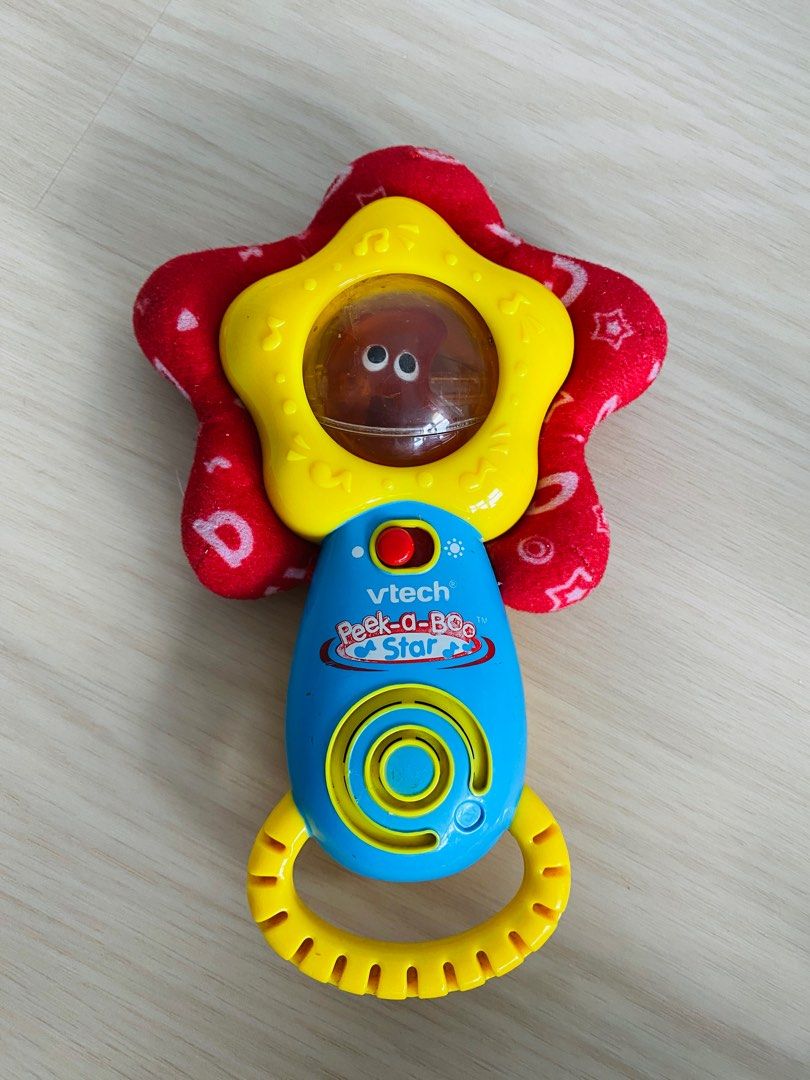 VTech Baby Peek A Boo Star Rattle Toy with Music Lights