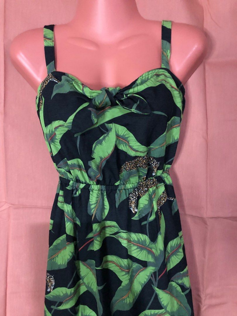 Warehouse banana leaf dress top