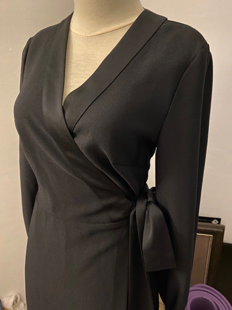Warehouse wrap midi dress 2025