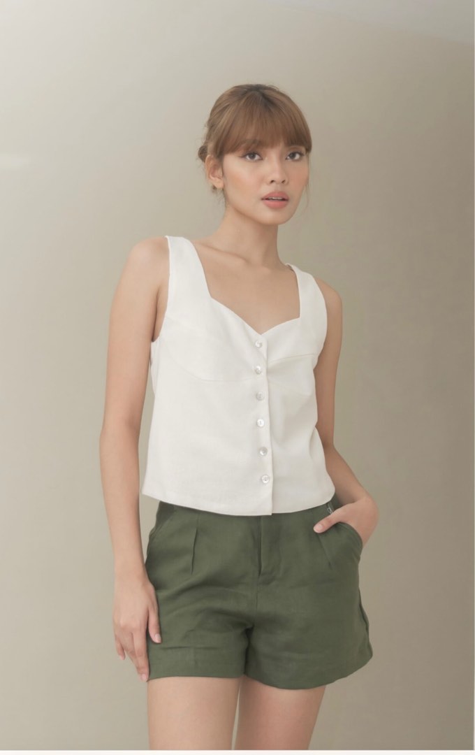 Wear Laya Marcia Top In White Linen Women S Fashion Tops Shirts On