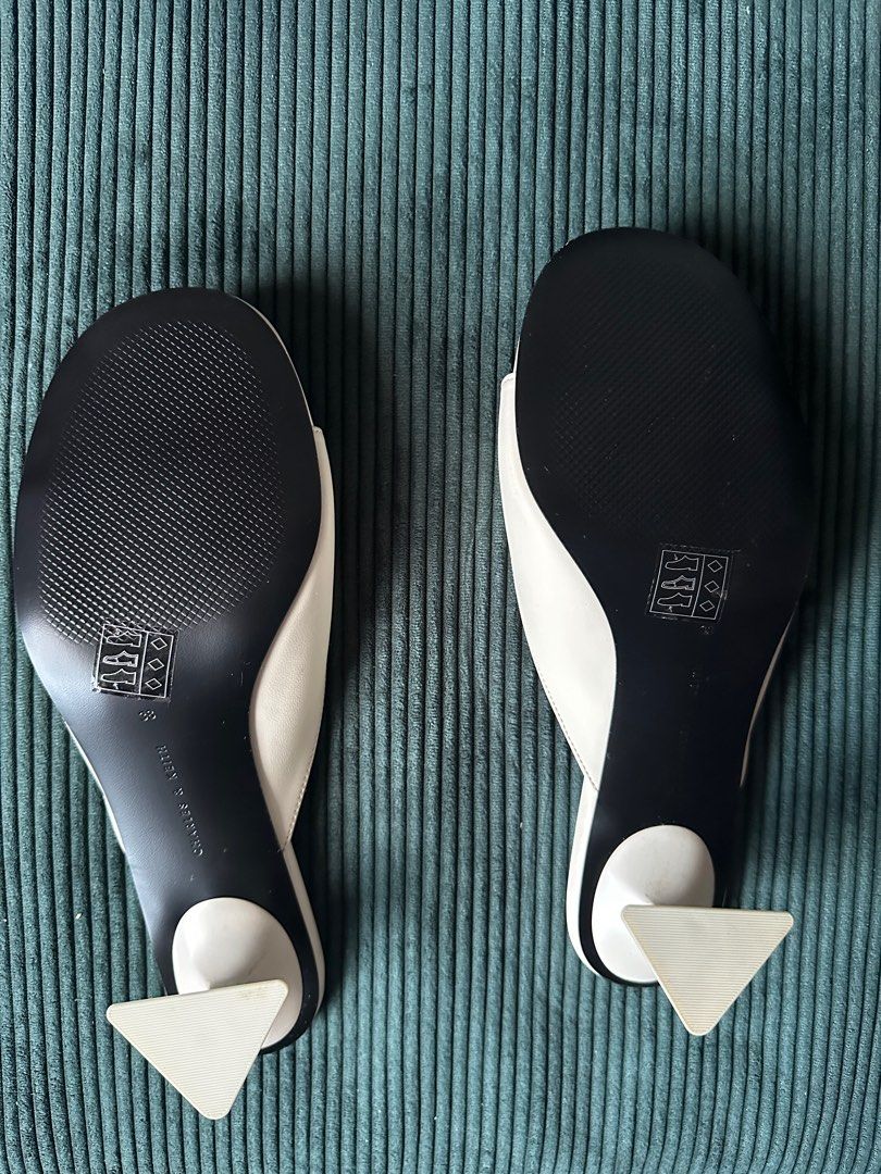 White open cheap toe kitten heels