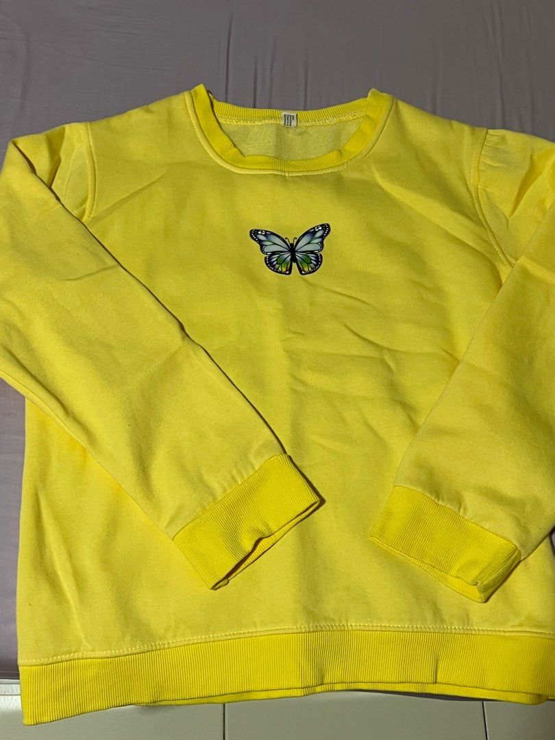 Yellow butterfly sweatshirt online