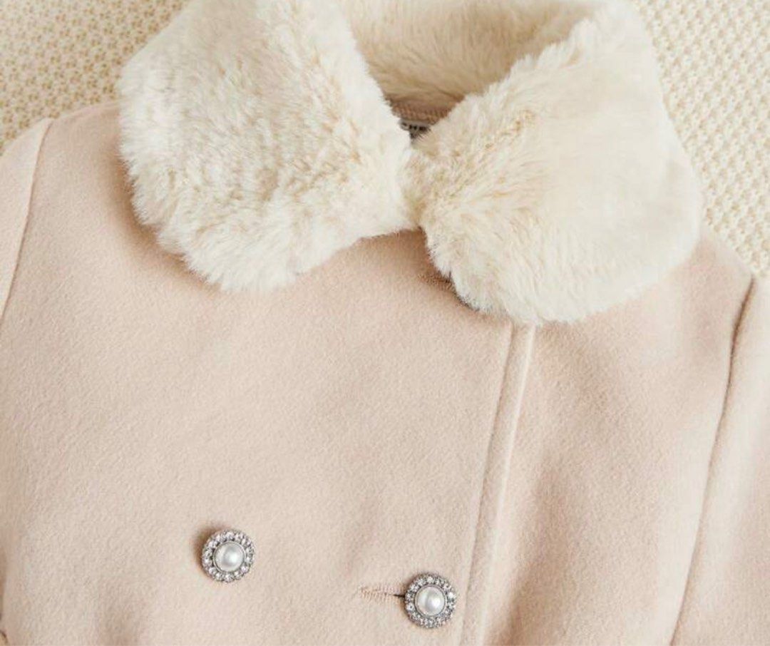 Fur collar coatigan hotsell