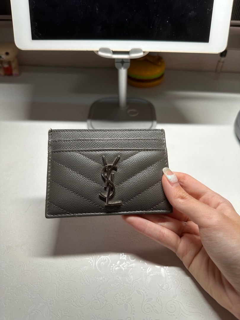 Ysl grey card discount holder