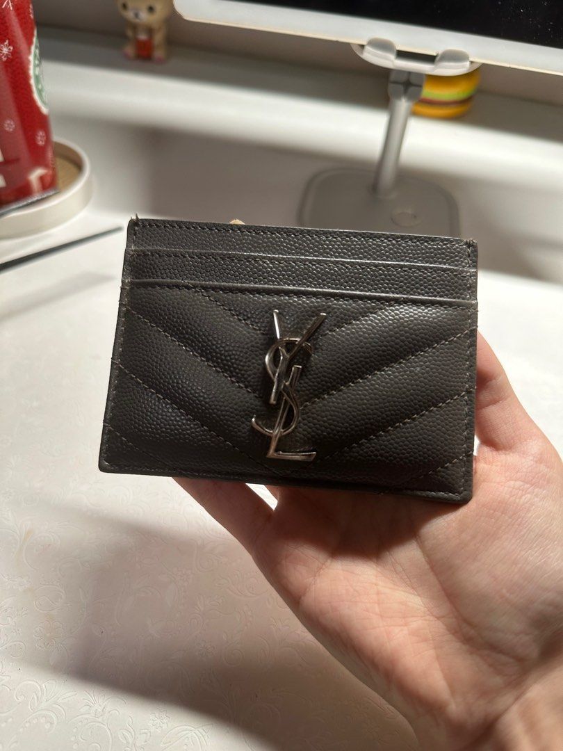 Ysl grey card 2025 holder