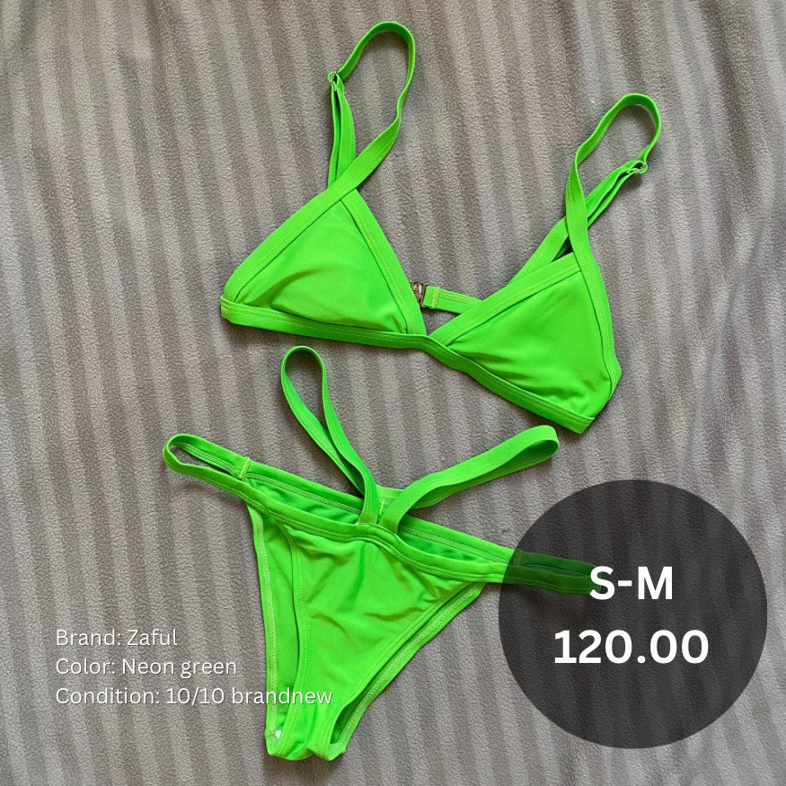 Zaful neon green bikini top