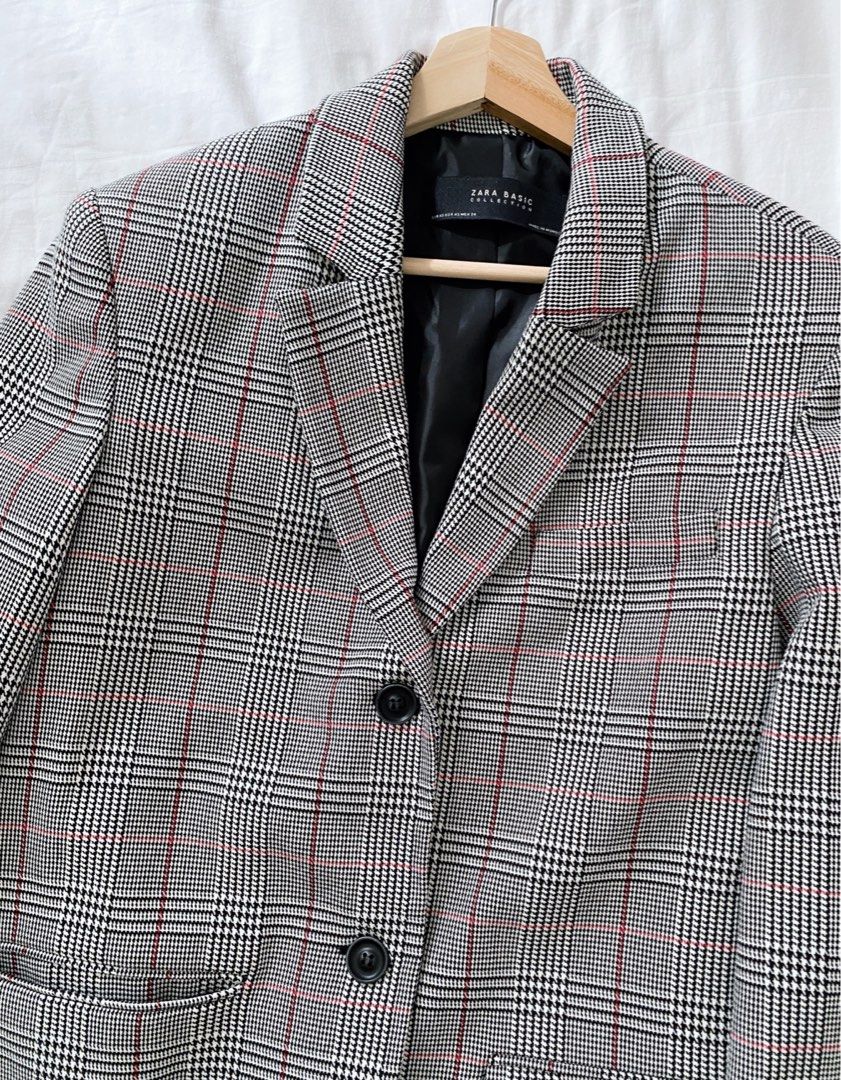 Zara checkered blazer cheap