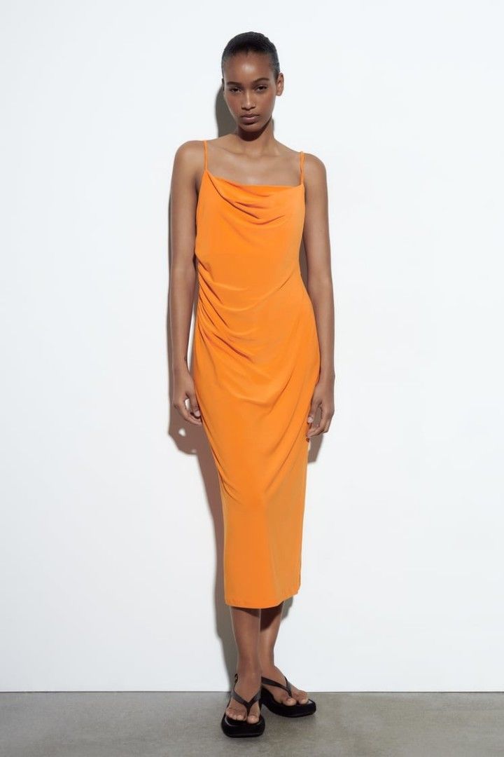 open lace back dress ZARA. Orange Ts slip dress – Hibuy market main image 1