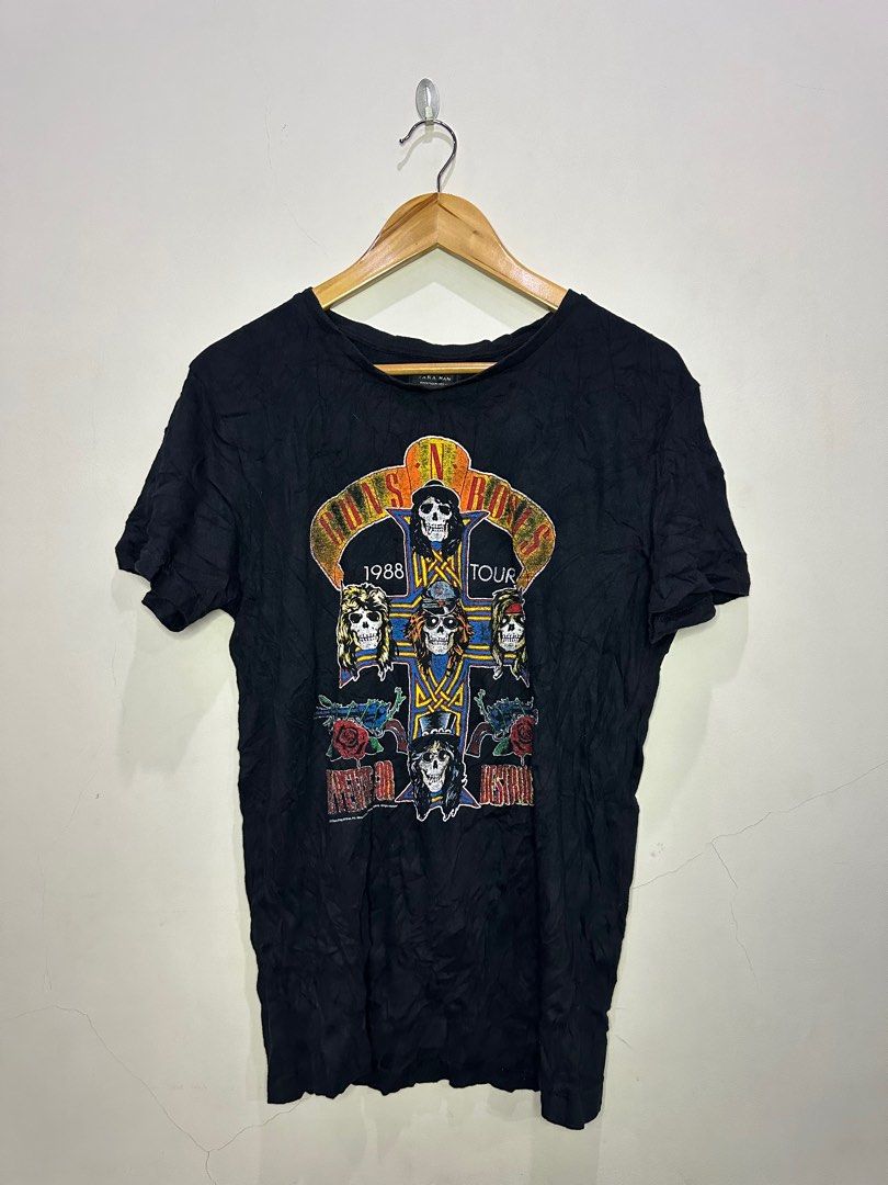 ZARA X GUNS AND ROSES TEE Men s Fashion Tops Sets Tshirts Polo Shirts on Carousell