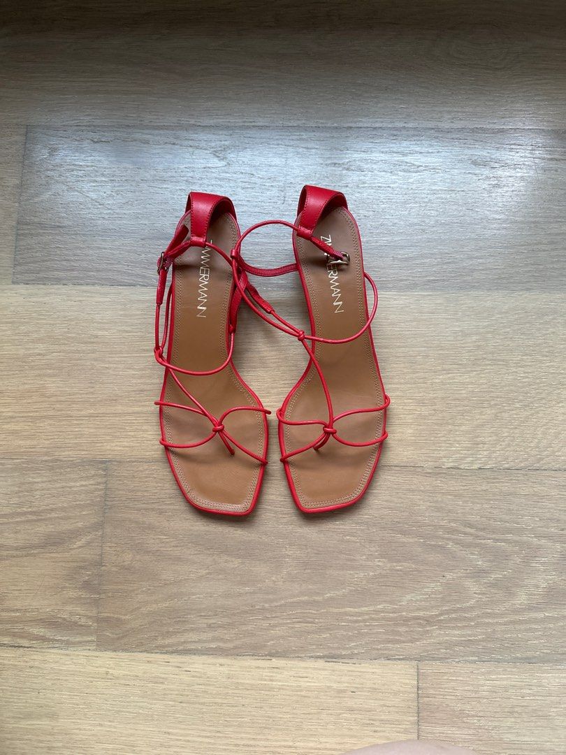Zimmerman Red Strappy Heels Women s Fashion Footwear Heels on