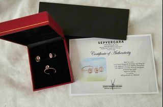 18K Rose Gold NATURAL Morganite Ring & Earrings Set -SEP VERGARA JEWELRY