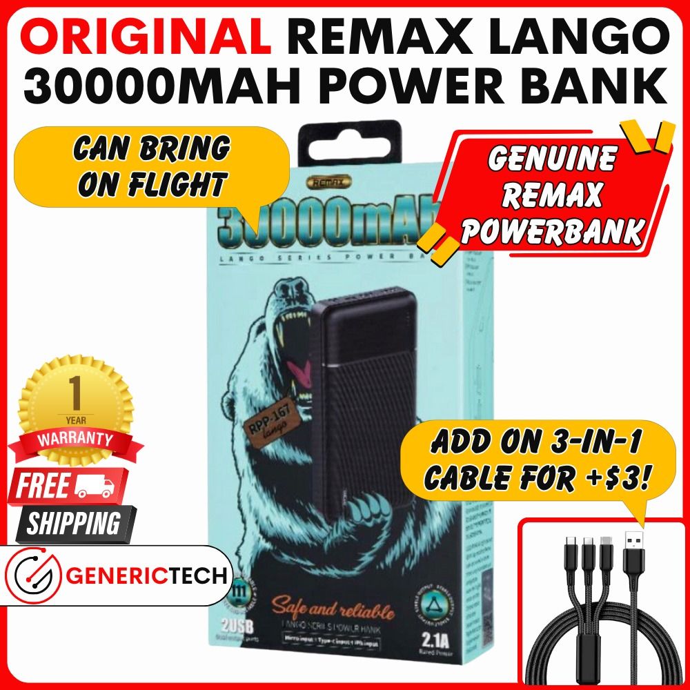 REMAX Lango Series 10000mAh 20000mAh 30000mAh 2USB Power Bank Batterie  Externe