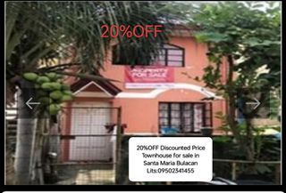 📌20% OFF-Foreclosed Townhouse for sale in Santa Maria Bulacan