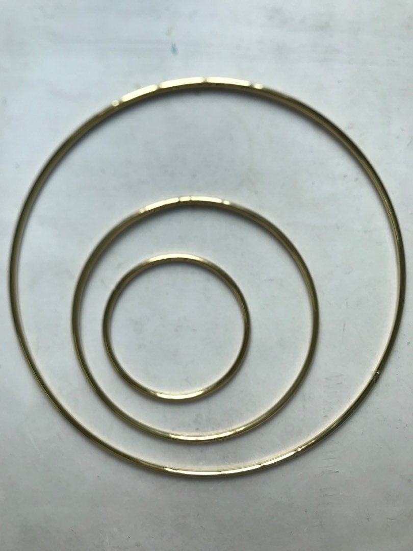 Brass Macrame ring hoop dream catcher hanging wall Art Deco