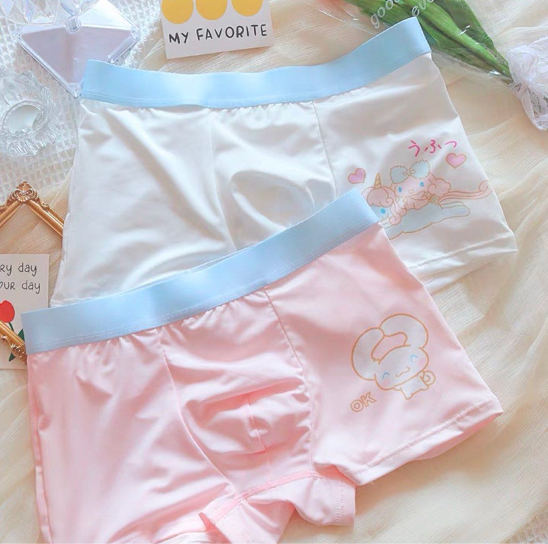 Pink and white 2 men cute Boxers underwear, Men's Fashion, Bottoms, New  Underwear on Carousell
