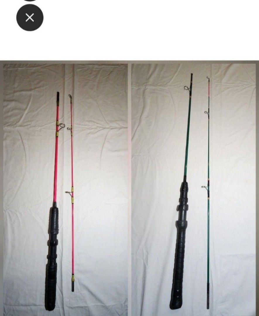 2x fibre glass custom fishing rod clearance for space, Sports