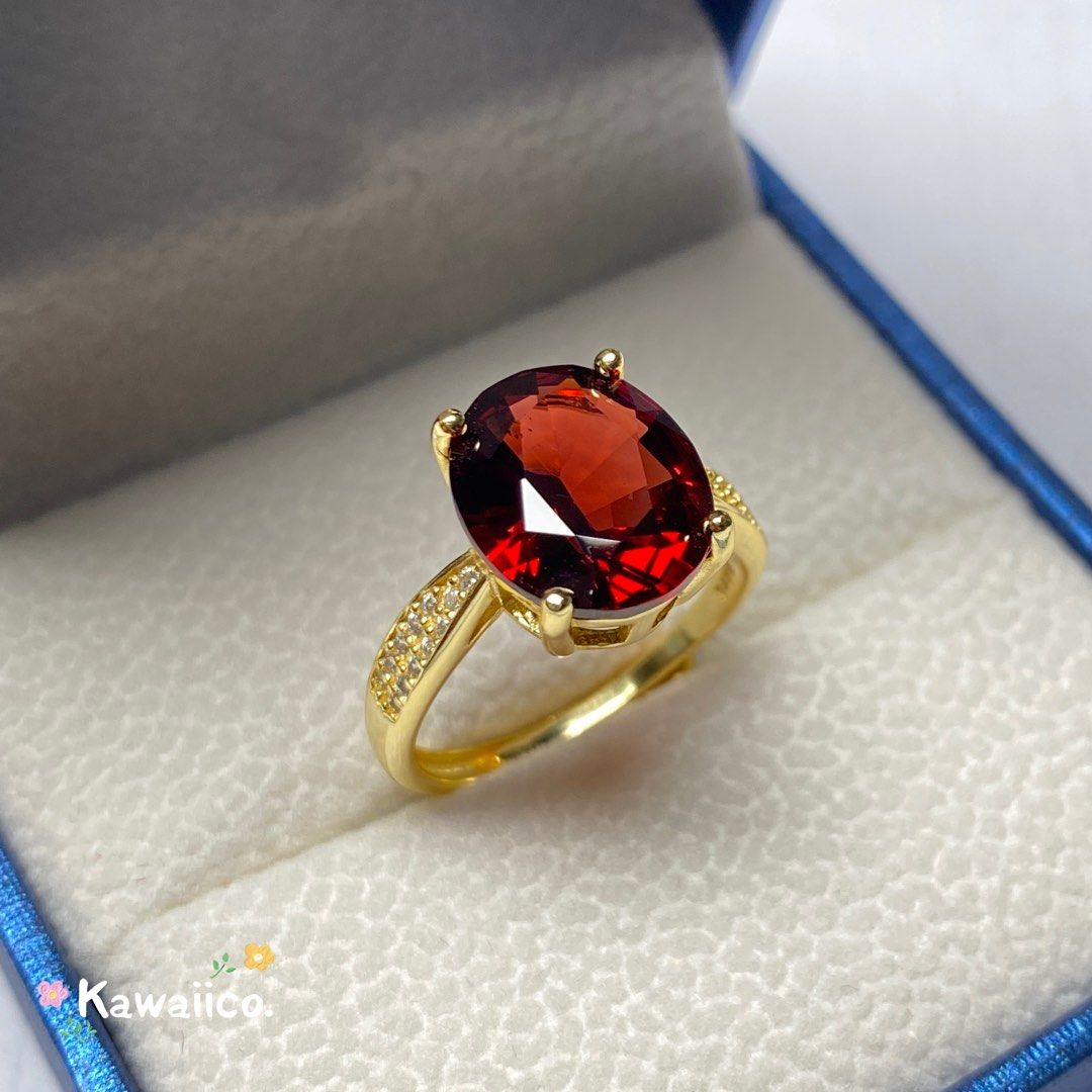 5.46ct Natural Garnet Gemstone Ring Women s Fashion Jewelry