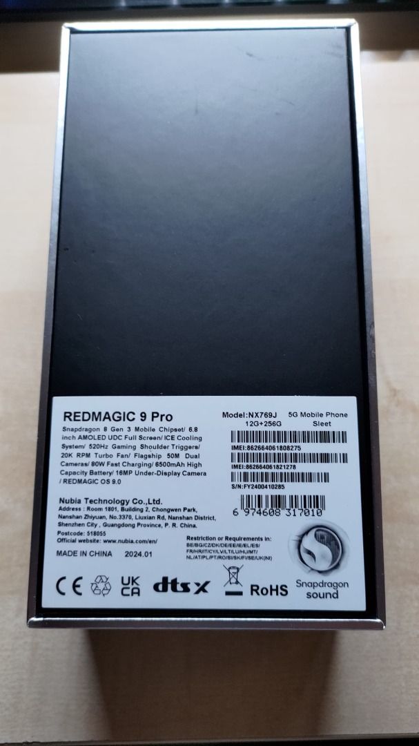紅魔9 Pro 5G 12+256GB(香港國際版) Nubia RedMagic 9 Pro 5G 電競手機