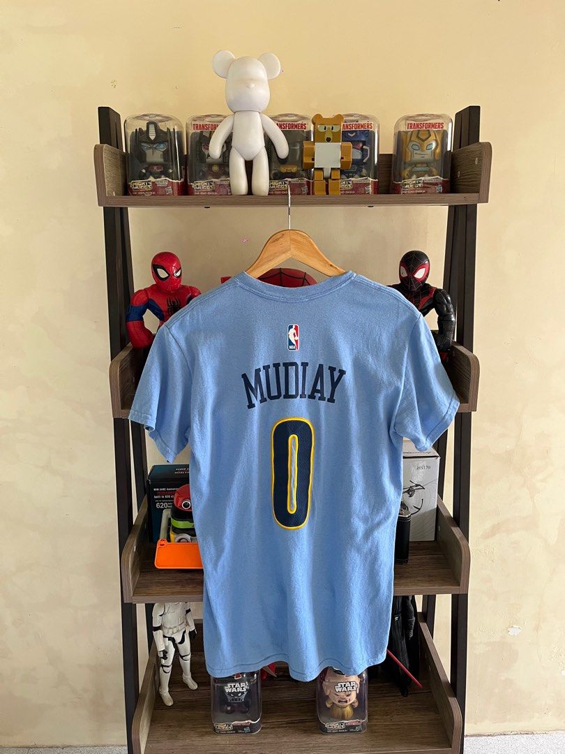 Adidas Denver Nuggets 0 Emmanuel Mudiay Tshirt Sky Blue Xs to Small