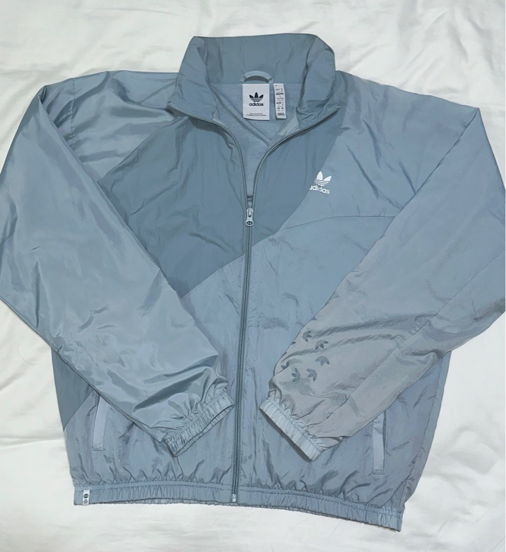 Adidas jacket hotsell light blue