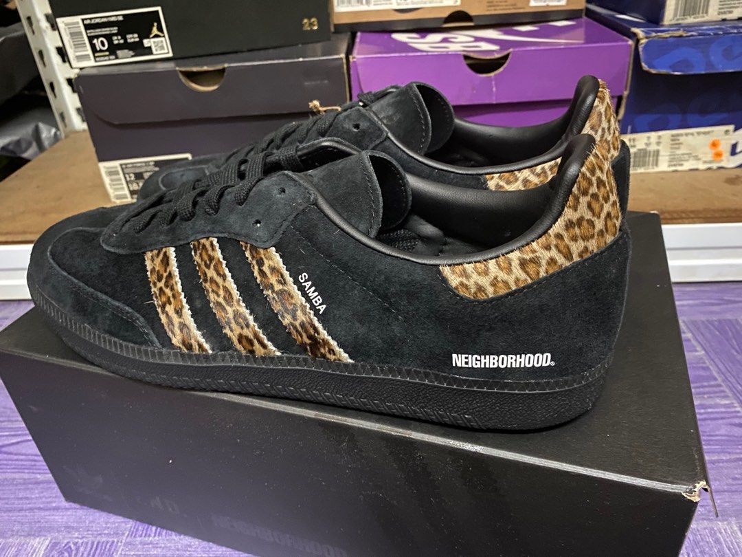 Gazelle trainers black sales raw desert leopard