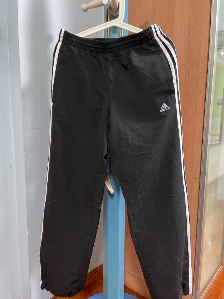 Adidas striped waterproof joggers black Men s Fashion Bottoms