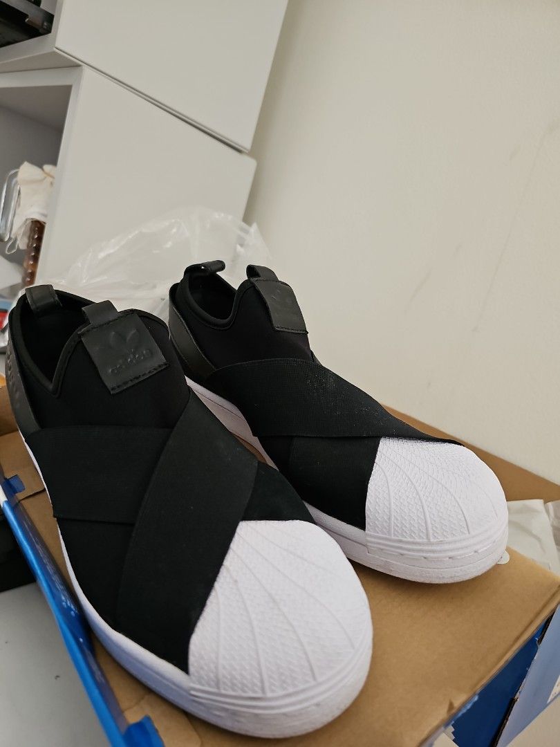 Adidas Superstar Slip On NEW size 43 9 uk sepatu pria hitam sneaker