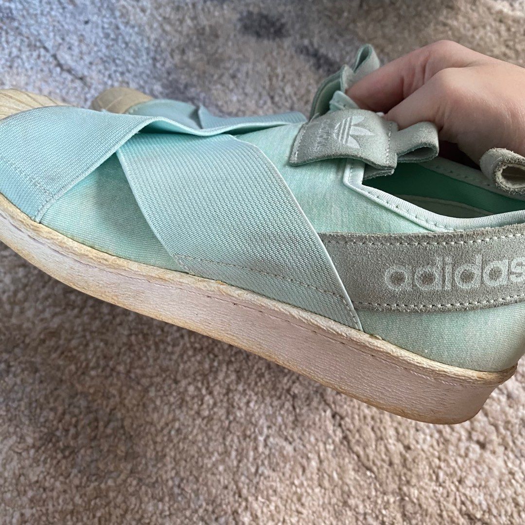 Adidas superstar slip on teal sales