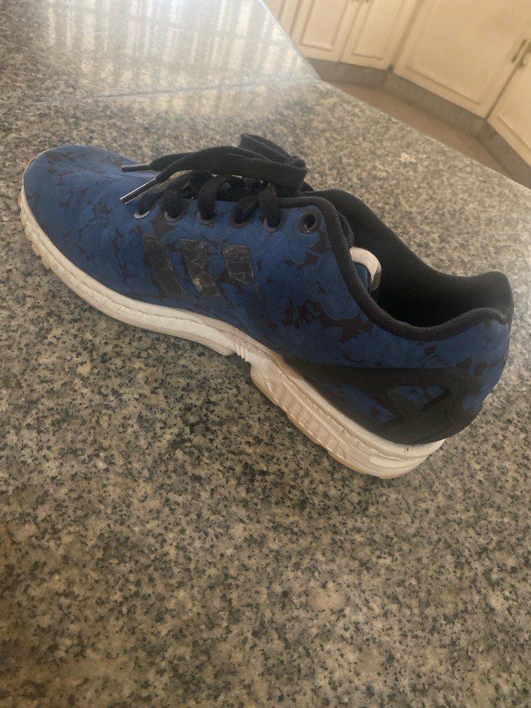 Adidas ZX Flux Blue Floral Women s Fashion Footwear Sneakers on