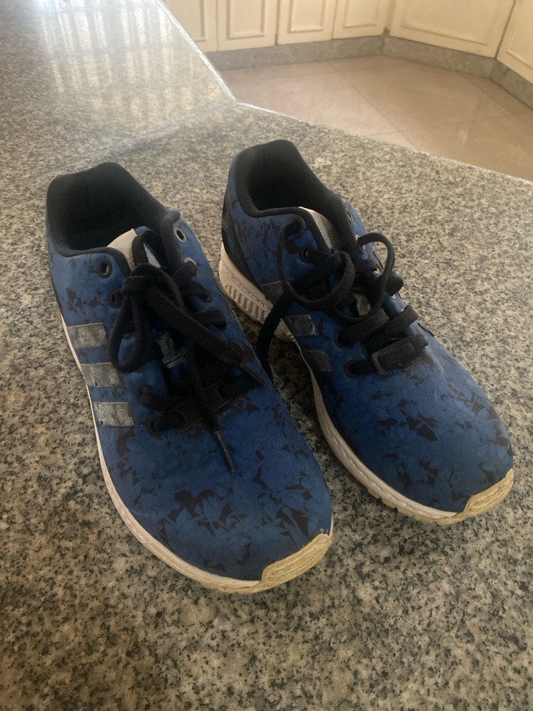 Adidas ZX Flux Blue Floral Women s Fashion Footwear Sneakers on
